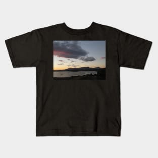 Sunset Over Portree Bay & Old Man Of Storr Kids T-Shirt